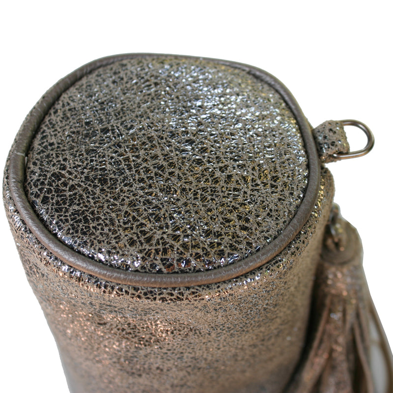 Cylinder Clutch - Antique Silver Metallic