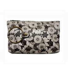 Load image into Gallery viewer, Ring Clutch - B&amp;W Floral Printed Fur
