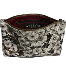 Load image into Gallery viewer, Ring Clutch - B&amp;W Floral Printed Fur
