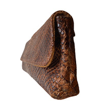 Load image into Gallery viewer, Baguette Clutch  - Cognac Snake
