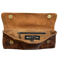 Load image into Gallery viewer, Baguette Clutch  - Cognac Snake
