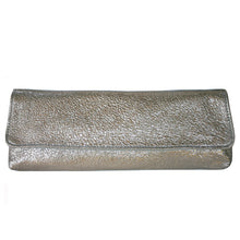 Load image into Gallery viewer, Baguette Clutch  - Ivory Crinkle Metallic
