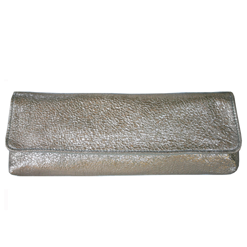Baguette Clutch  - Ivory Crinkle Metallic