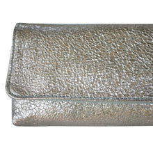 Load image into Gallery viewer, Baguette Clutch  - Ivory Crinkle Metallic
