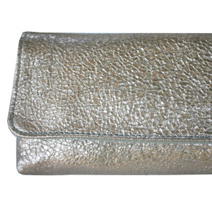 Baguette Clutch  - Ivory Crinkle Metallic