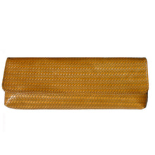 Load image into Gallery viewer, Baguette Clutch  - Yellow Basketweave
