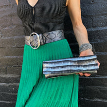 Load image into Gallery viewer, Baguette Clutch  - Black Snake
