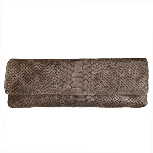 Baguette Clutch  - Grey Snake