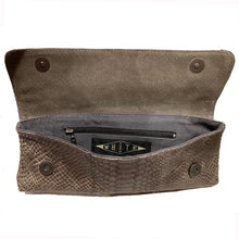 Load image into Gallery viewer, Baguette Clutch  - Grey Snake
