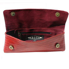 Load image into Gallery viewer, Baguette Clutch  - Red Basketweave
