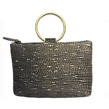 Load image into Gallery viewer, Ring Wristlet - Black &amp; Gold Fancy
