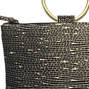 Ring Wristlet - Black & Gold Fancy