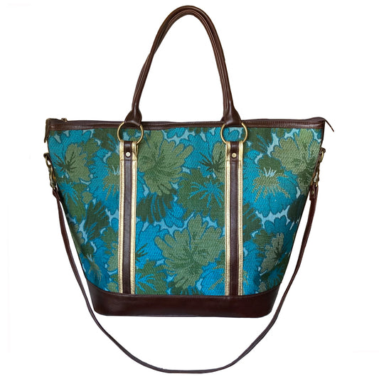 Weekender Travel Bag - Electric Blue Floral