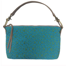 Load image into Gallery viewer, Slouchy Bag - Vintage Blue &amp; Green Quilted
