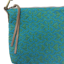 Load image into Gallery viewer, Slouchy Bag - Vintage Blue &amp; Green Quilted
