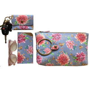 Ring Clutch - Blue Floral