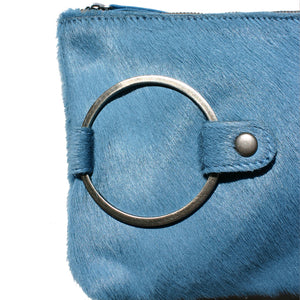 Ring Clutch - Blue Fur