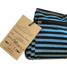 Load image into Gallery viewer, Cosmetic Bag - Blue &amp; Black Optical 1980
