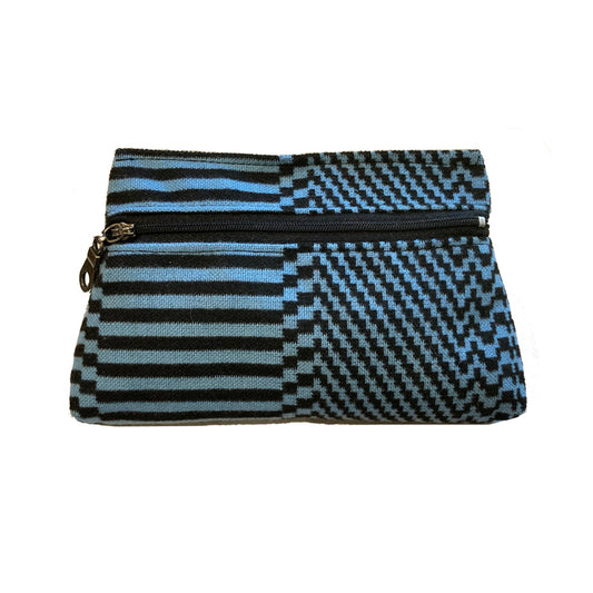 Cosmetic Bag - Blue & Black Optical 1980