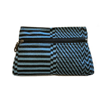 Load image into Gallery viewer, Cosmetic Bag - Blue &amp; Black Optical 1980
