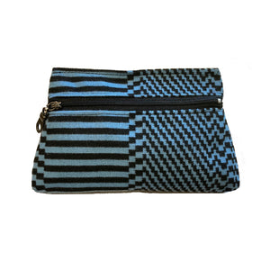 Cosmetic Bag - Blue & Black Optical 1980