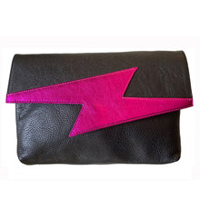 Load image into Gallery viewer, Lightning Bolt Bag - Black with Hot Pink
