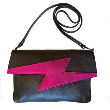 Load image into Gallery viewer, Lightning Bolt Bag - Black with Hot Pink
