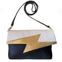 Load image into Gallery viewer, Lightning Bolt Bag - White with Gold
