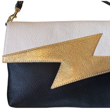 Load image into Gallery viewer, Lightning Bolt Bag - White with Gold

