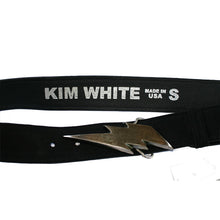 Load image into Gallery viewer, Lightning Bolt Belt - Black Suede wAntique Nickel
