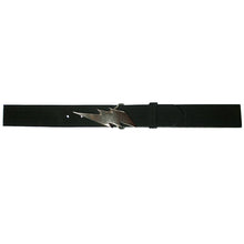 Load image into Gallery viewer, Lightning Bolt Belt - Black Suede wAntique Nickel

