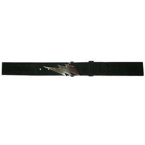 Lightning Bolt Belt - Black Suede wAntique Nickel