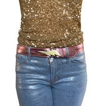 Load image into Gallery viewer, Lightning Bolt Belt - Pink Metallic
