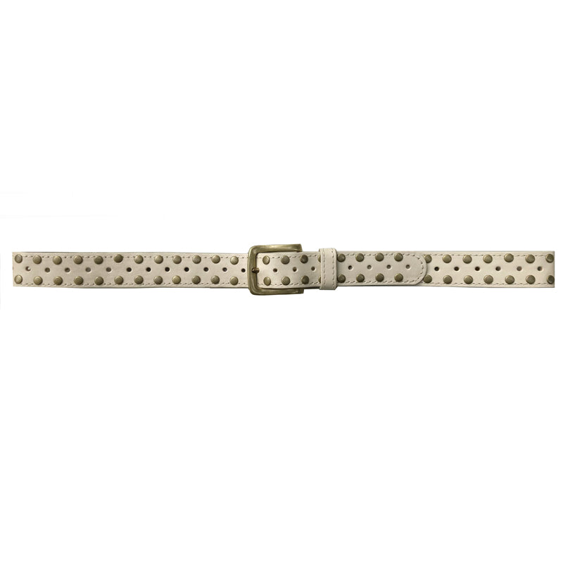 Skinny Studded Belt - Bone
