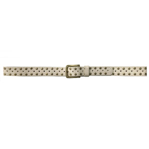 Skinny Studded Belt - Bone