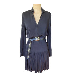 Skinny Studded Belt - Bone