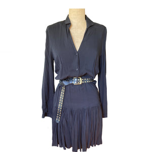 Skinny Studded Belt - Black
