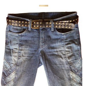 Skinny Studded Belt - Black