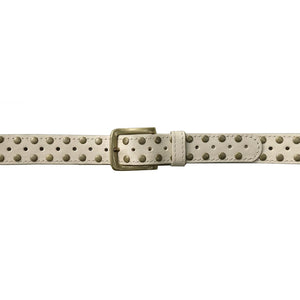 Skinny Studded Belt - Bone