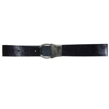 Load image into Gallery viewer, Cast Rope Belt - Black Leather with Antique Nickel Buckle
