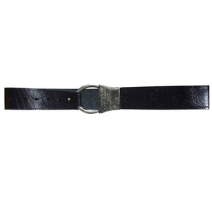 Cast Rope Belt - Black Leather with Antique Nickel Buckle