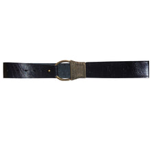 Load image into Gallery viewer, Cast Rope Belt - Black Leather with Antique Brass Buckle
