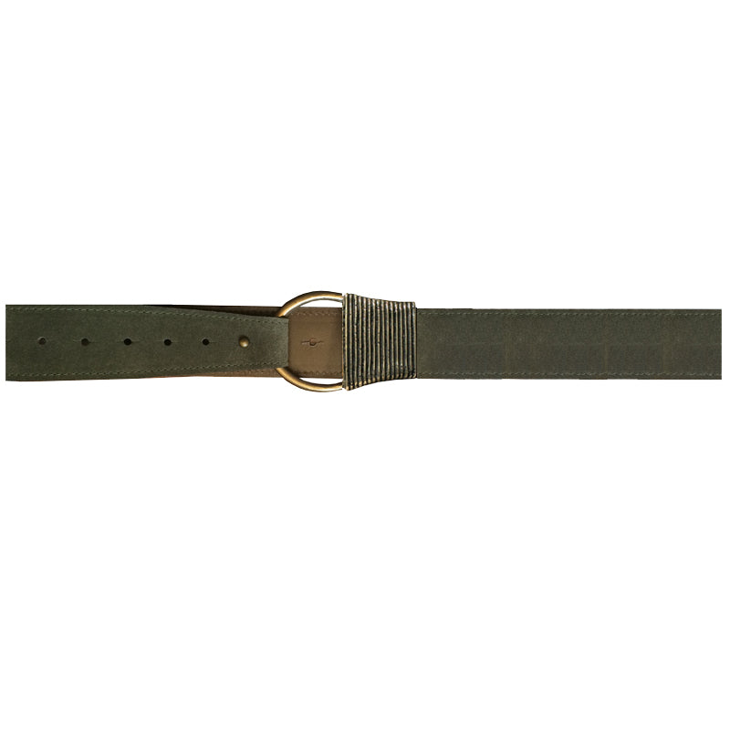 Cast Rope Belt - Loden Suede with Antique Brass