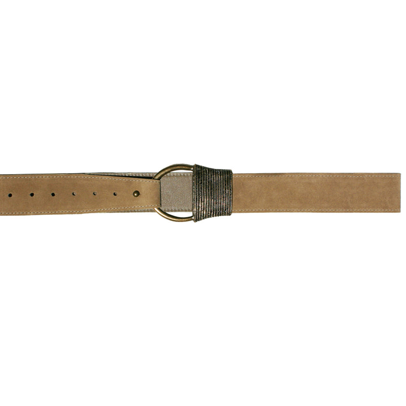 Cast Rope Belt - Tan Suede with Antique Brass