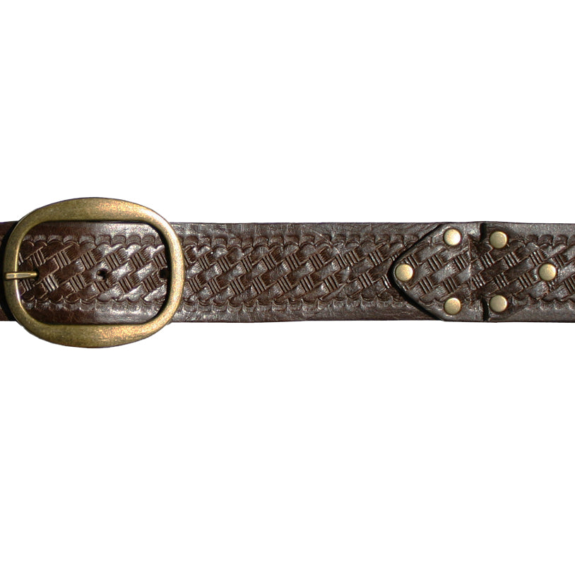 Interlock Embossed Belt - Chocolate