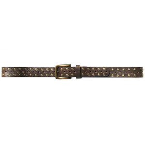 Skinny Studded Belt - Chocolate