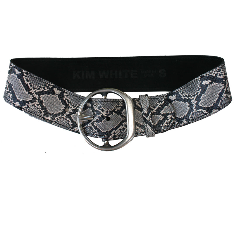Big Chunky Waist Belt - B&W Snake