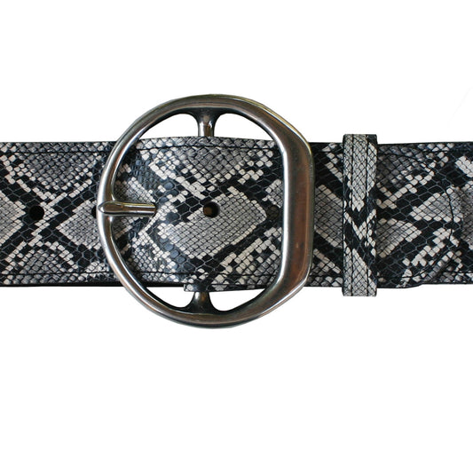 Big Chunky Waist Belt - B&W Snake