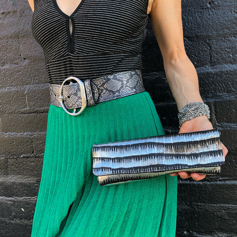 Big Chunky Waist Belt - B&W Snake