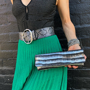 Big Chunky Waist Belt - Gold Metallic Snake